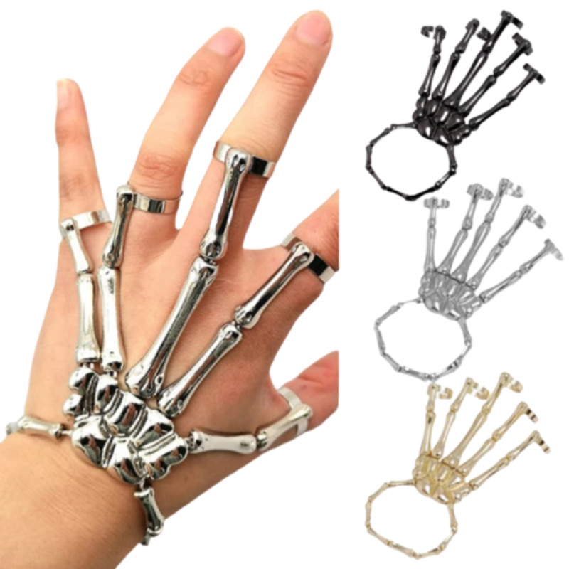 Adjustable Gothic Hand Skeleton Bracelet
