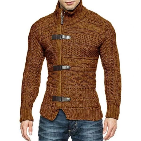 loose fitting turtleneck sweater brown