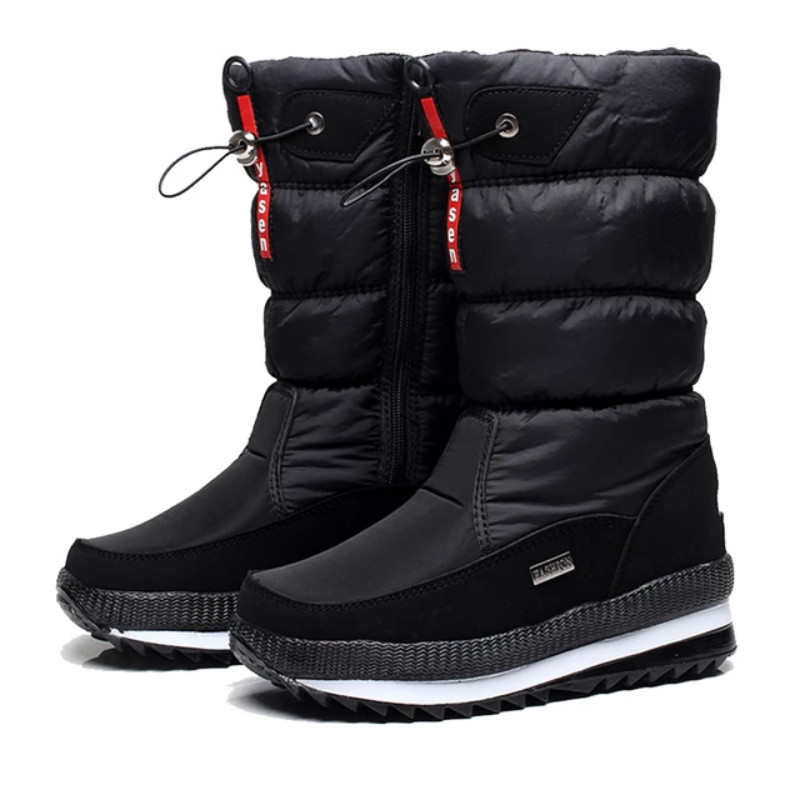 winter platform boots black