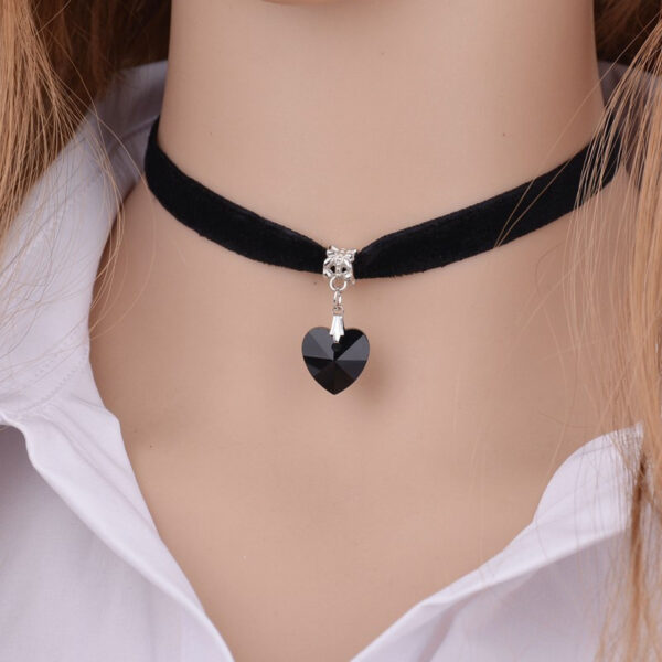 Choker with Crystal Heart