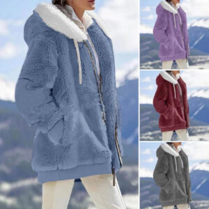 Women Winter Warm Hooded Faux Fur Jacket