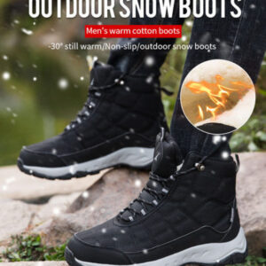 Waterproof Slip Resistant Men Platform Boots with Plush Lining