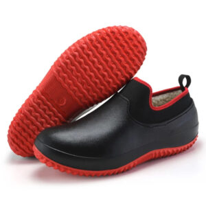 Non Slip Waterproof Men Rain Shoes with Plush Lining