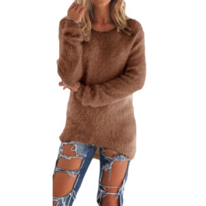 Women Loose Fitting Fuzzy Sweater
