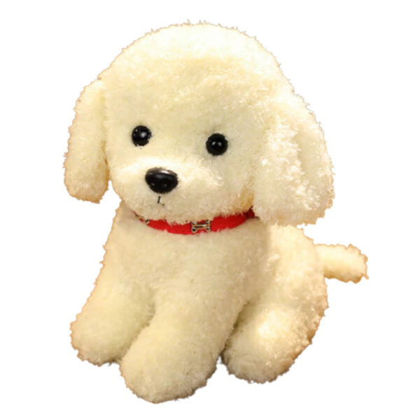 plush teddy dog white
