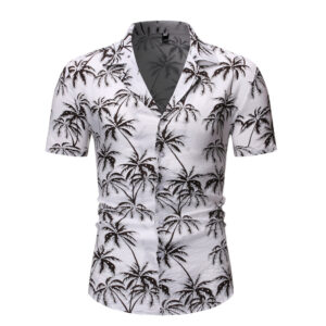 Men’s Loose Fit Shirt with Palm Tree