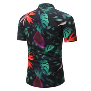 Men’s Short Sleeve Shirt with Flowers