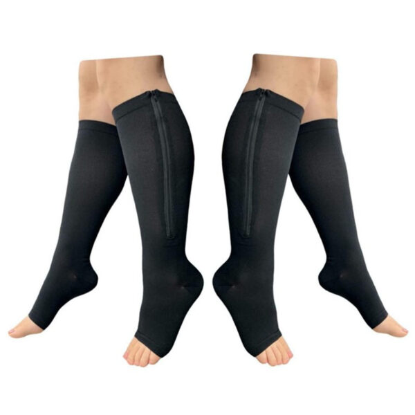 Set of 2 Pairs Zipper Compression Socks - Image 3