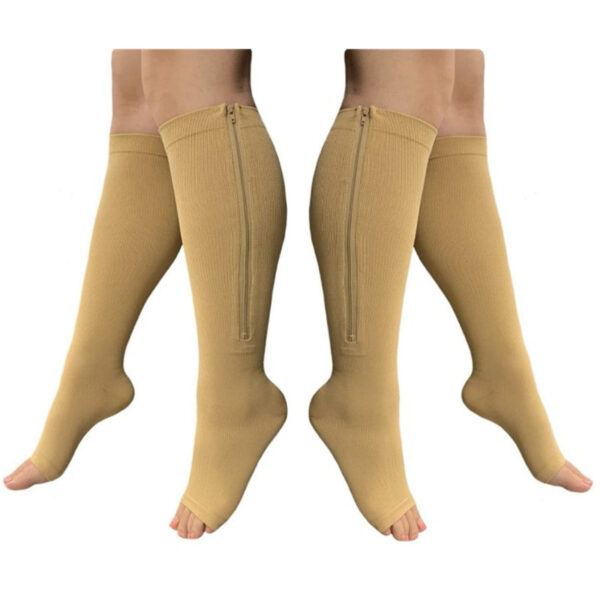 Set of 2 Pairs Zipper Compression Socks - Image 4