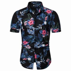 Men’s Casual Short Sleeve Floral Shirt