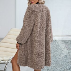 Women Loose Fit Mid Length Faux Fur Coat
