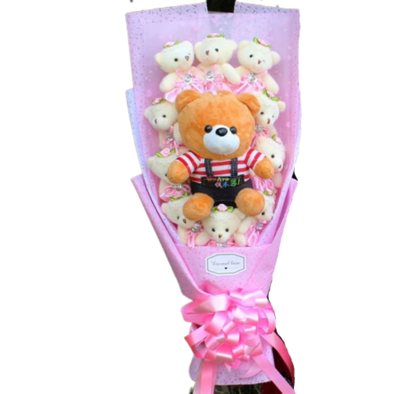 bear bouquet pink
