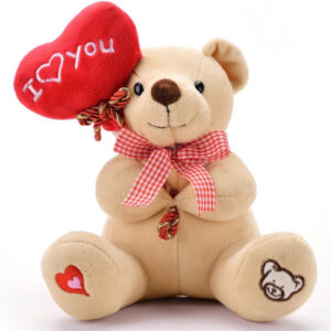 18 cm Tall Plush Teddy Bear with Heart