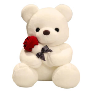 Plush Teddy Bear with Rose