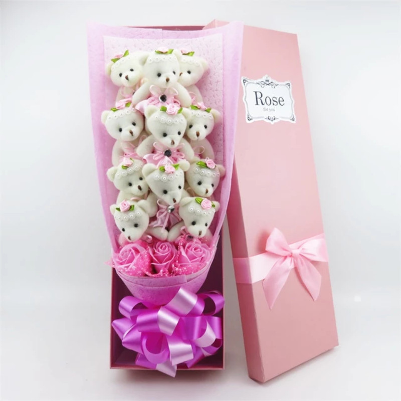 mini teddy bear bouquet pink