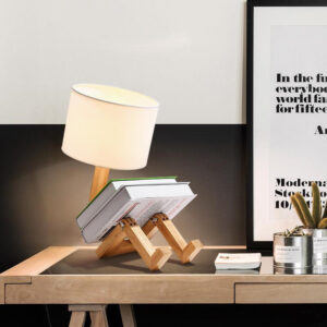 Simple Nordic Modern Wooden Desk Led Lamp