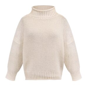 Thick Thread Turtleneck Pullover for Women