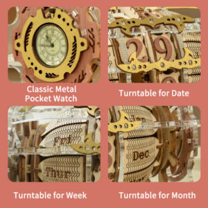 DIY 3D Wooden Time Engine Calendar Model