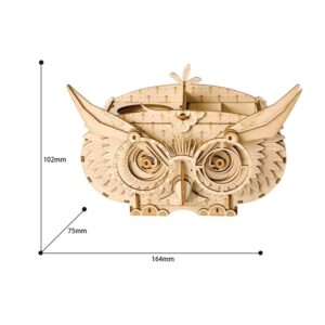 DIY 3D Wooden Owl Storage Box Model Kit