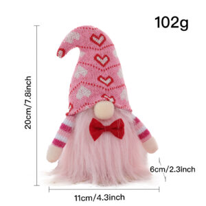 Knitted Valentines Faceless Gnomes with Hearts
