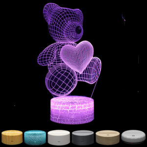 3D LED Love Bear Night Light