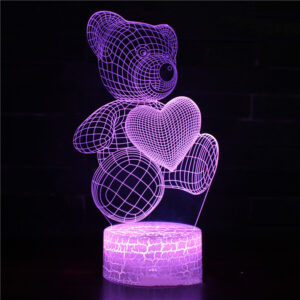 3D LED Love Bear Night Light