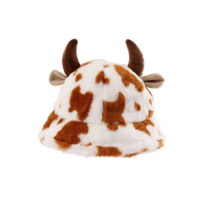 Women’s Bucket Hat with Cow Croissant Print