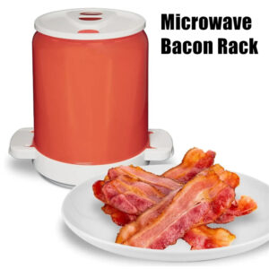Splatter-Proof Mess-Free Delicious Microwave Yummy Bacon Cooking Roaster Racks Kitchen Gadget