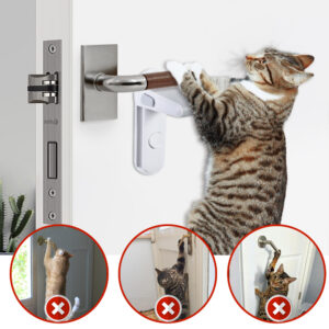Easy-to-Install and Use Anti-Pet and Child Proof Room Door Lever Lock