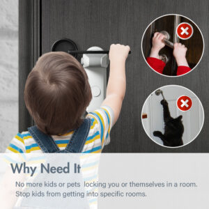 Easy-to-Install and Use Anti-Pet and Child Proof Room Door Lever Lock