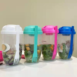 Portable Salad Cup with Fork and Cover in Instagram-Inspired Style
