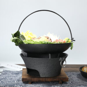Compact Square Household Stove with Cast Iron Barbecue, Charcoal Oven, Solid Alcohol Oven, and Single Dry Pot for Japanese Shouxi Hanging and Small Hot Pot Cooking