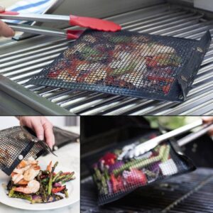 Reusable Non-Stick Grill Mesh Bag – High Temperature Resistant Vegetable Grilling Mat for BBQ Grill