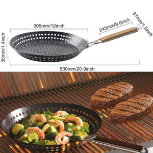 Compact Round Foldable Frying Pan for Outdoor Camping and BBQ, Perfect for Grilling Steaks and Picnic Meals, with Heat-Resistant Design