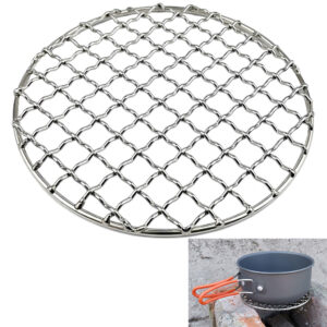 Stainless Steel Round BBQ Grill Net Mesh for Camping, Hiking, and Outdoor Cooking