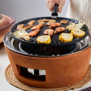 Compact Charcoal BBQ Grill Set for Outdoor Cooking