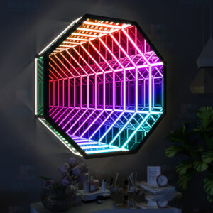 Octagonal Melaleuca Mirror Wall Lamp with Modern Creative and Colorful Design