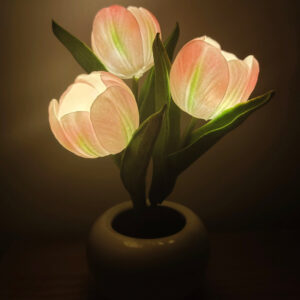 Tulip Lamp – Simulation Flower Pottery and Porcelain LED Light