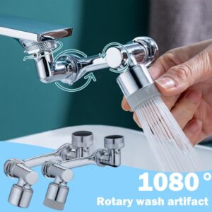 Universal 1080 Swivel Faucet Aerator and Extender for a Multifunctional and Splash-Resistant Experience
