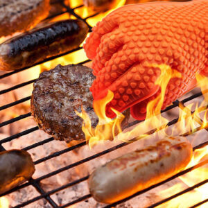 Food Grade Silicone Heat Resistant BBQ Glove and Oven Mitt