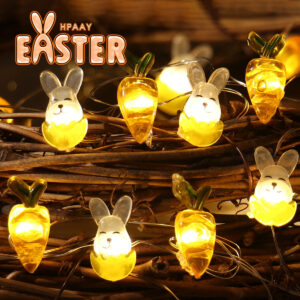 LED Bunny String Lights – Perfect for Home and Carrot-Themed Celebrations!