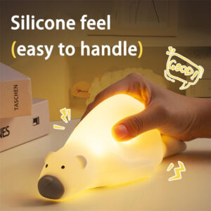 3-Level Atmosphere Table Lamp with Cute Silicone Bear Night Light