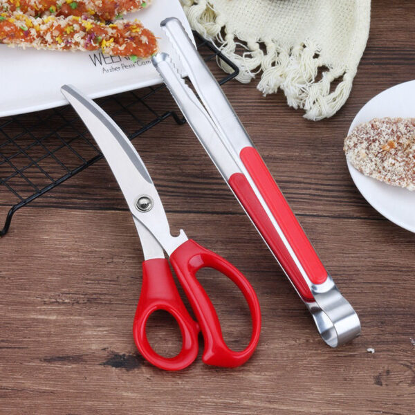 Korean BBQ Scissors Tongs Set for Grilling and Serving Meat - Image 8