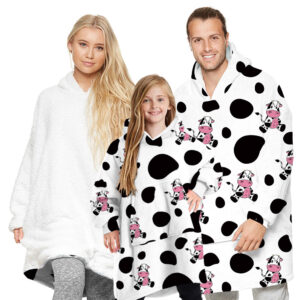 Adorable Lamb Wool Hooded Blanket for Kids with Stunning Digital Print
