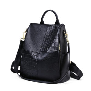 Versatile and Chic Large Capacity Cowhide Backpack for Women