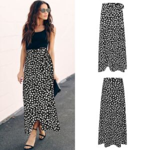 Flowy Leopard Print Maxi Skirt for Women
