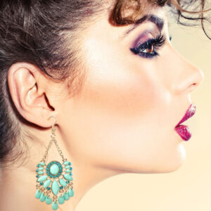 Sparkling Blue Rhinestone Tassel Earrings for Women