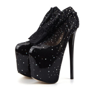 Be the Envy of Everyone in 19cm Super High Stiletto Heels and Rhinestones Over Knee Stockings