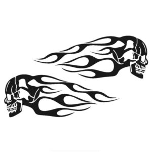 Turn Up the Heat with Flaming Skull Car Sticker