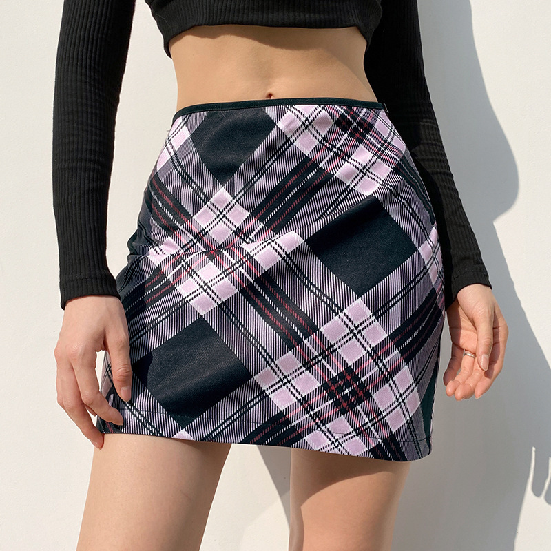 Plaid Skirt with Zipper